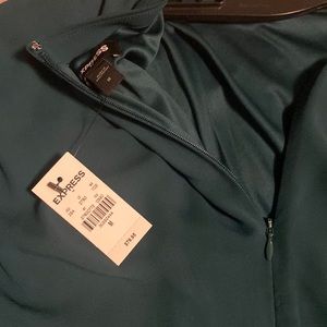 Express draped mock neck midi sheath dress